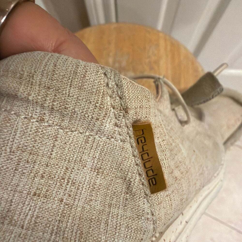 Hey Dude Women's Wendy Chambray White Nut Slip-On Casual Shoes - Picture 8 of 10